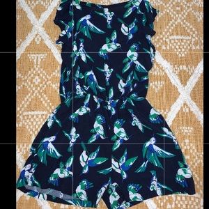 girls hummingbird romper with open back